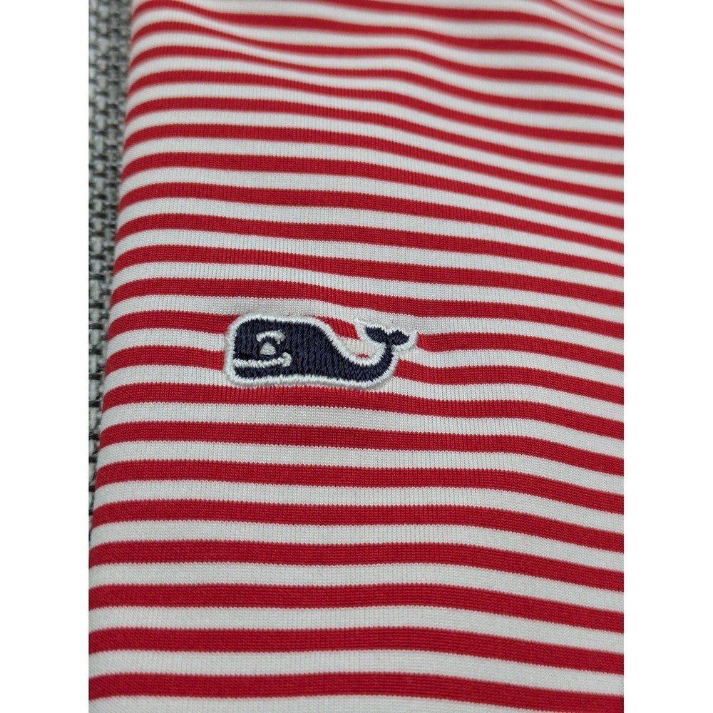 Vineyard Vines Polo Shirt Mens 2XL Red Stripe Golf Performance Stretch Tech - Picture 7 of 8